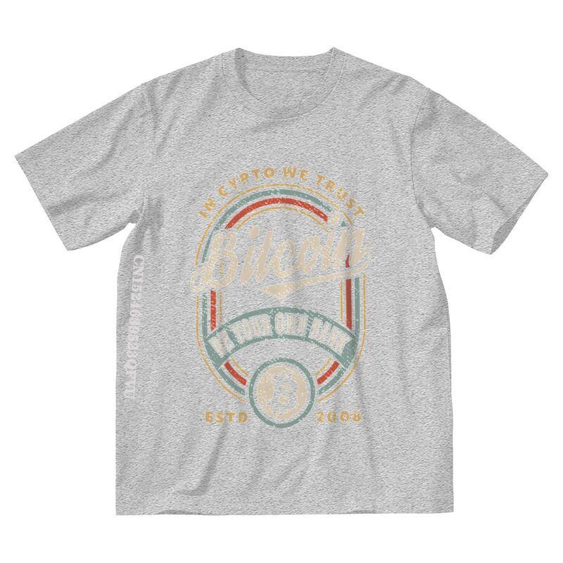 Vintage Bitcoin In Crypto We Trust T Shirt Men Men Fashion T Shirts Emo Clothes BTC Tshirts Gothic Anime Clothes Alternative