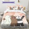 We Bare Bears Pattern Bedding Quilt Set  Home Decoration  Gift (1 * duvet cover + 2 * pillowcase  without core)