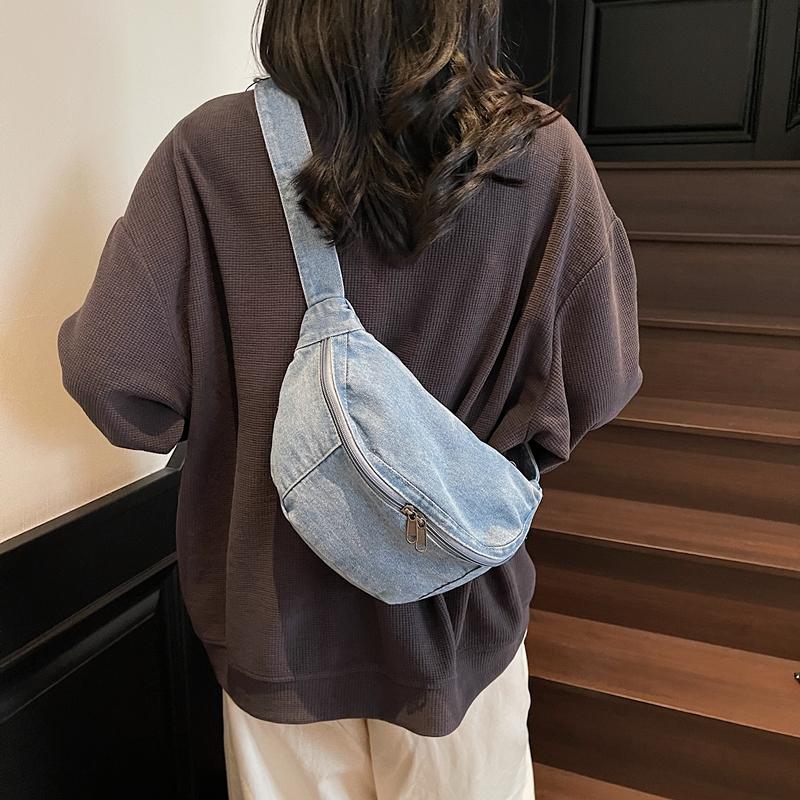 Denim Messenger Bag Hüfttasche Damen Outgoing Brusttasche