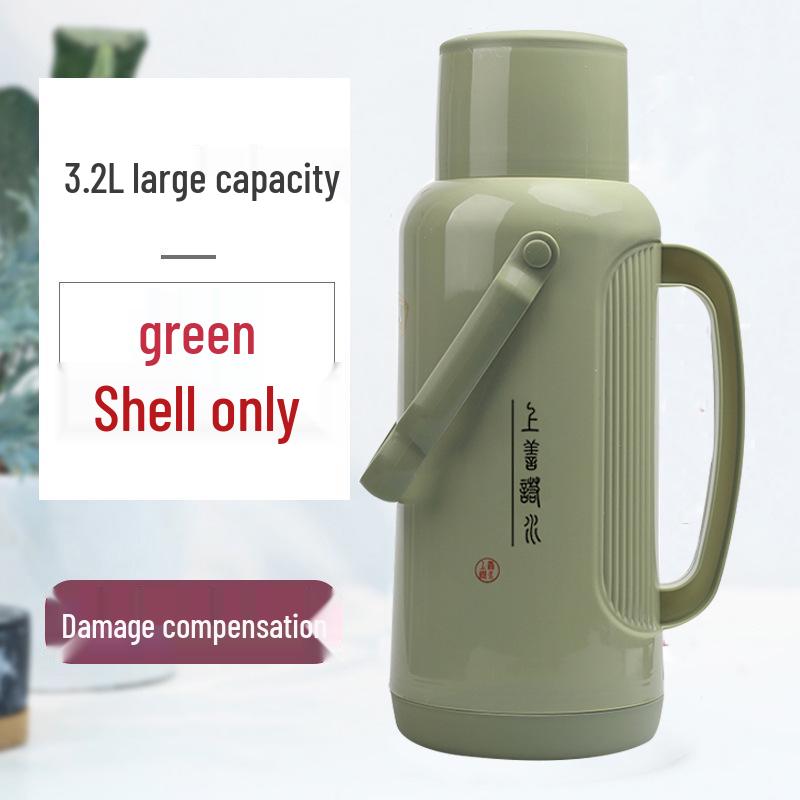 Leather-Covered Glass Liner Thermos Bottle for Dorms - Keeps Water Hot