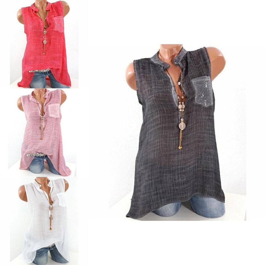 Elegant Ladies Fashion V-neck Sleeveless Perspective T-shirt For Stylish Looks