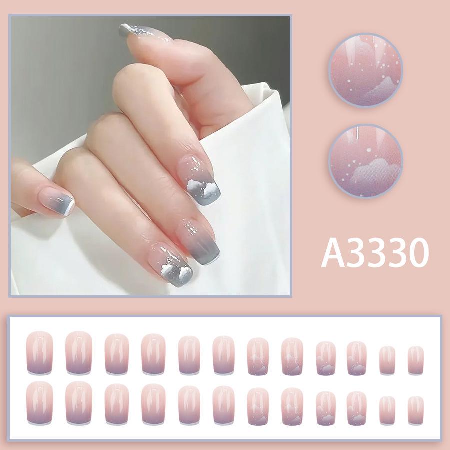 Romantic Blush Cloud 3D Heart Nail Art Stickers: Dreamy, Cute & Girly Adhesive Designs