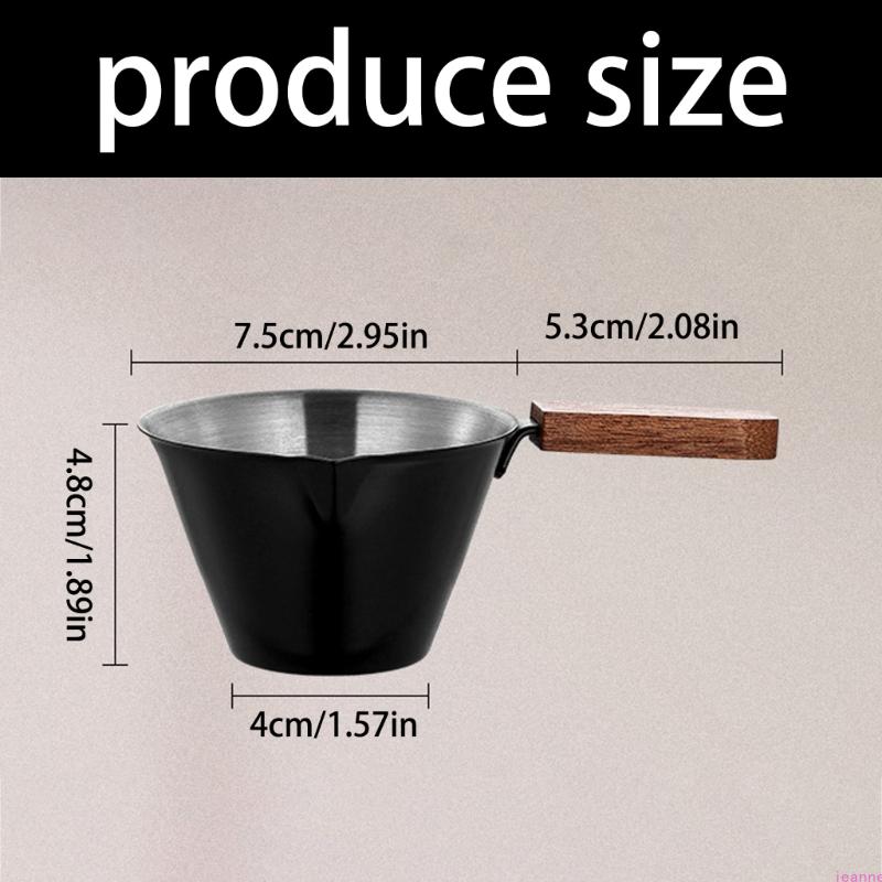 Precise Capacity Measure Tool for Coffee Durable Nonrust Steel Espressos Measuring Device Feature Elegant Wood Design
