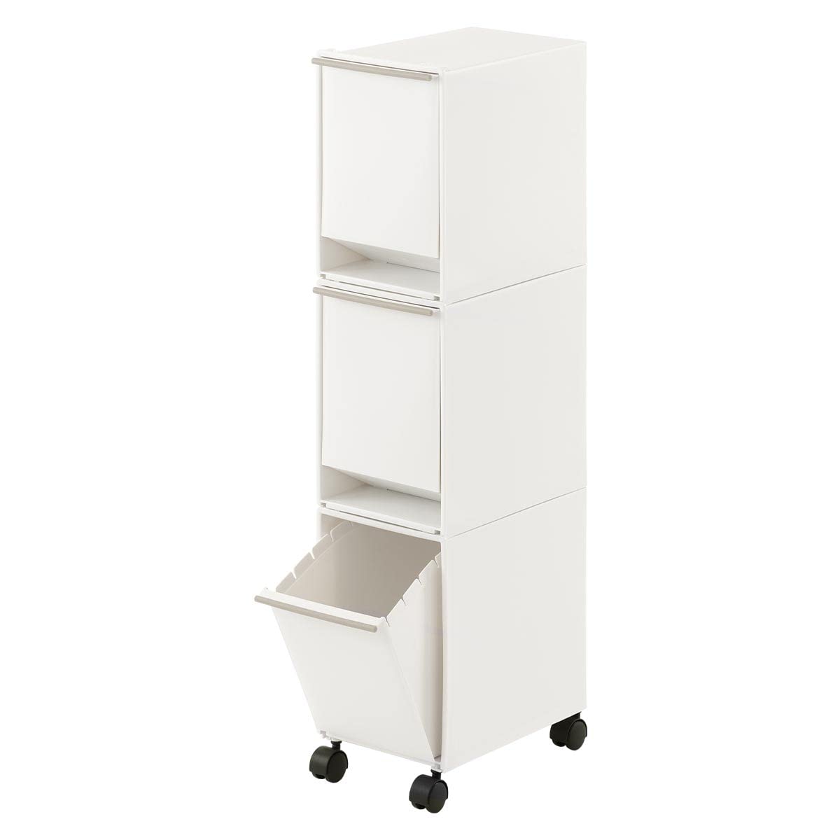 

Мусорное ведро Bon Furniture с тонкой крышкой для сбора пыли 3, 1 ряд, сортировка, коробка, вертикальная, компактная, простая, ярусы, белый