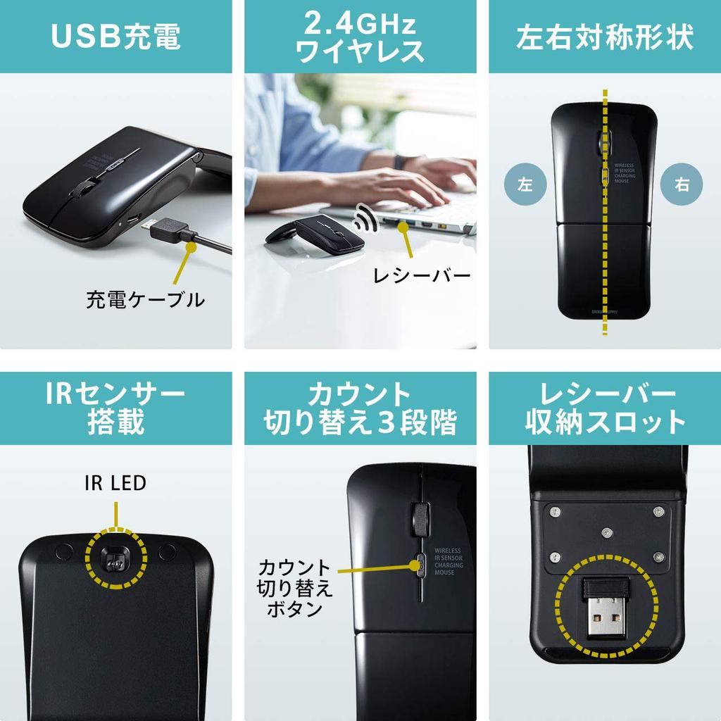 Sanwa Direct Keyboard Mouse Set Wireless Full Keyboard Slim Keyboard Thin Mouse Rechargeable 1 Piece & 400-SKB064