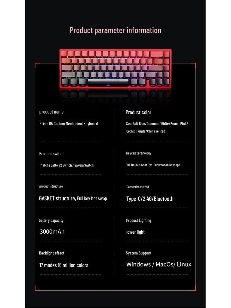 Aluminum Alloy Tuo Tuo RGB Mechanical Gaming Keyboard with Three-Mode Customization
