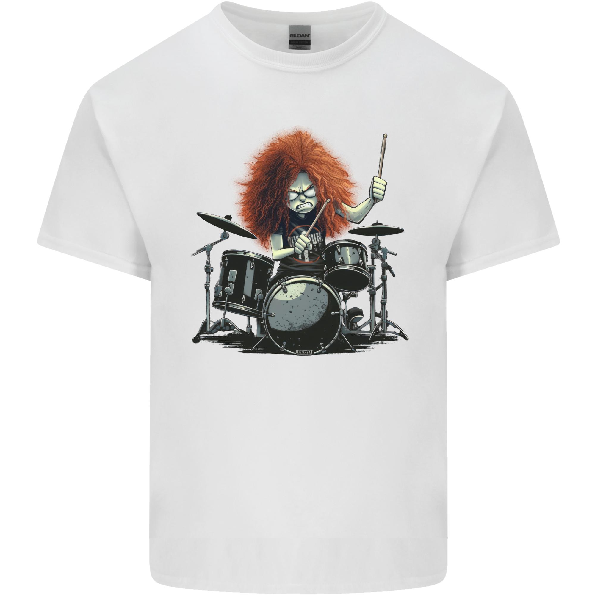 Crazy Drummer Heavy Metal Rock Music Drumming Unisexs Light Cotton TShirt S