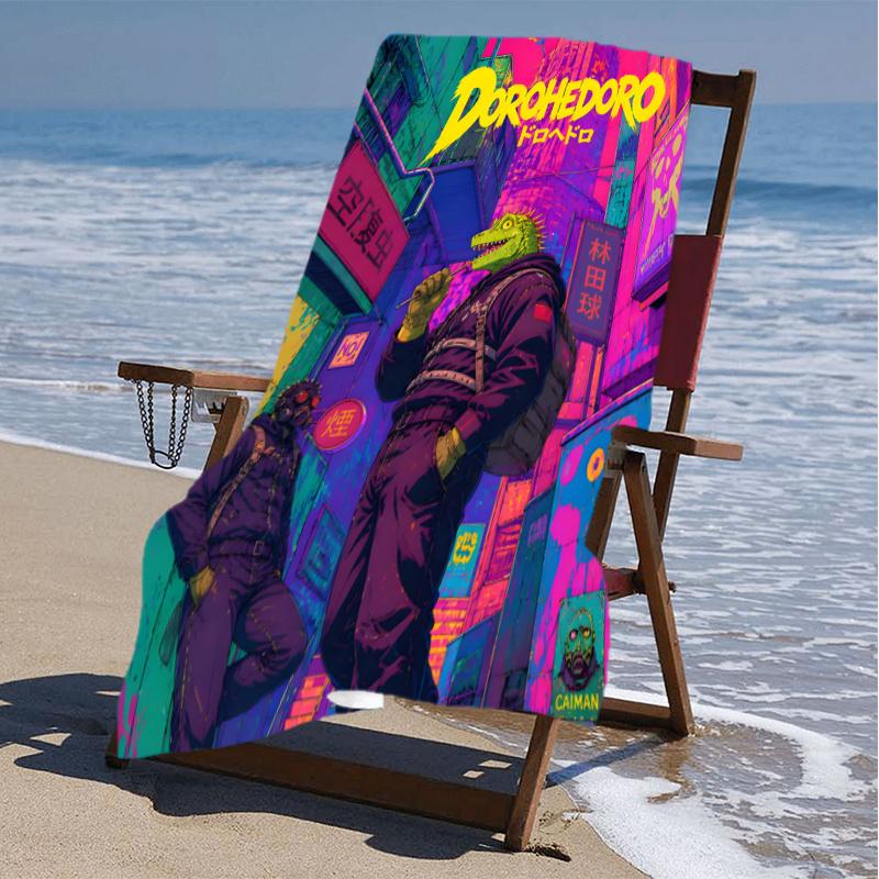 1pc Dorohedoro Beach Towel, Beach and Seaside Swimming Pool Equipment, Fashion Pattern, Rectangular, Travel Essentials