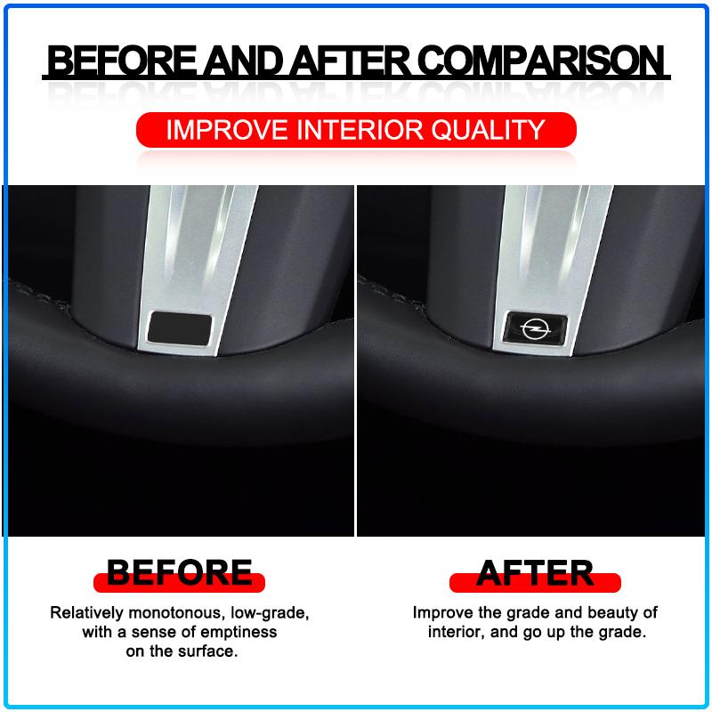 5/10Pcs Carbon Fiber Steering Wheel Car Logo Emblem 3D Stickers For Opel Astra H G J Insignia Mokka Zafira Corsa Vectra B C D