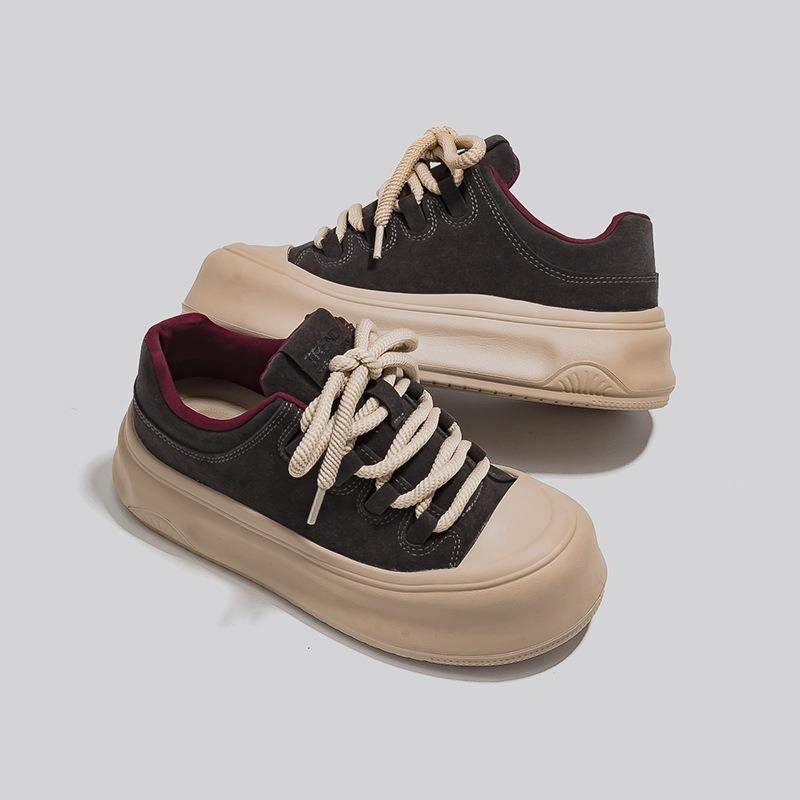 Cold Sticky Platform Bread Shoes Women's Board Shoes Autumn and Winter New Casual Shoes Retro Versatile Low Top Comfortable