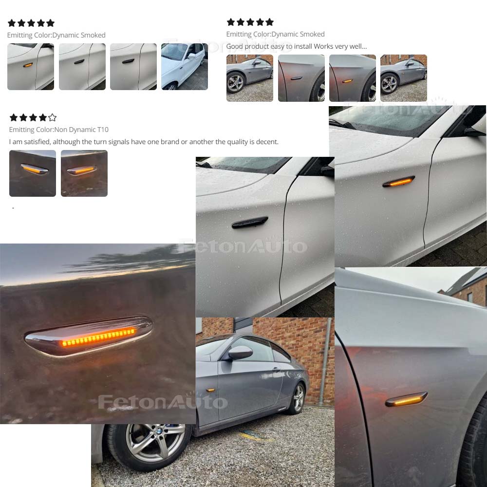 2 Pcs Dynamic Flasher Turn Signal Side Marker Lights Running Water For BMW E90 E91 E92 E93 E60 E87 E82 E61 E46 LED LightsTurn Signal 2