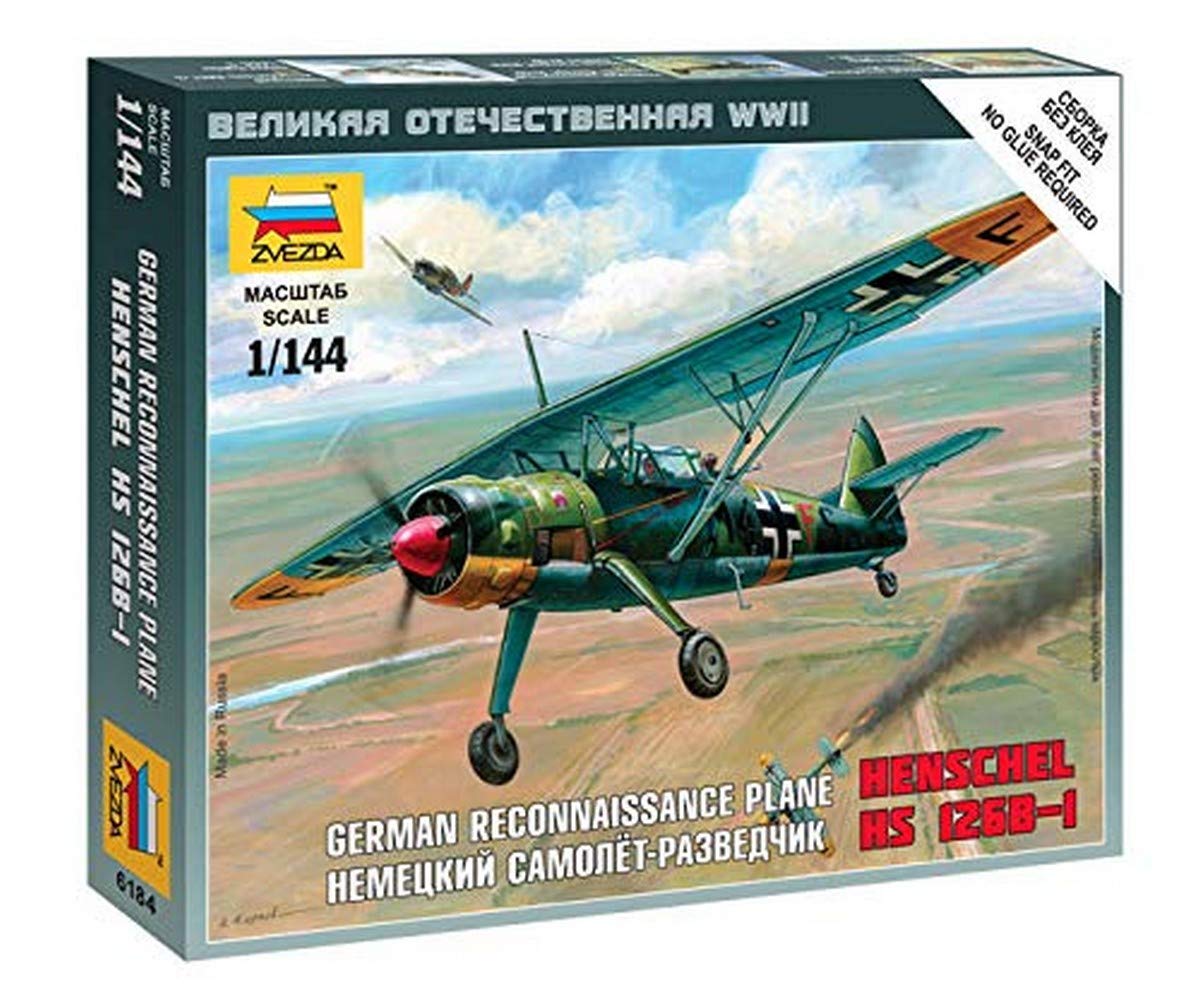 

Звезда Henschel HS126 Немецкий разведывательный самолет Пластиковая модель ZV6184 1/144