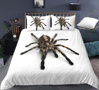 Tarantula Print Bedding Set King Full 3D Print Black Spider Comforter Cover Set Insect Theme for Boy Teen Polyester Bedding Set