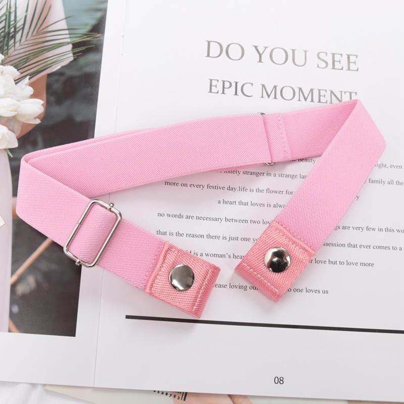 Elastic Belt Without Buckle Canvas Women Buckle Free Belt Ladies Jeans Pants Waist Lazy Belt Stretch No Buckle Invisible Belt