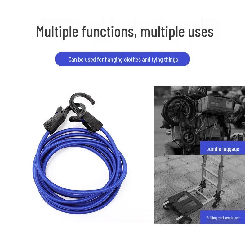 Adjustable Car Elastic Strap with Hooks for Trunk Storage
