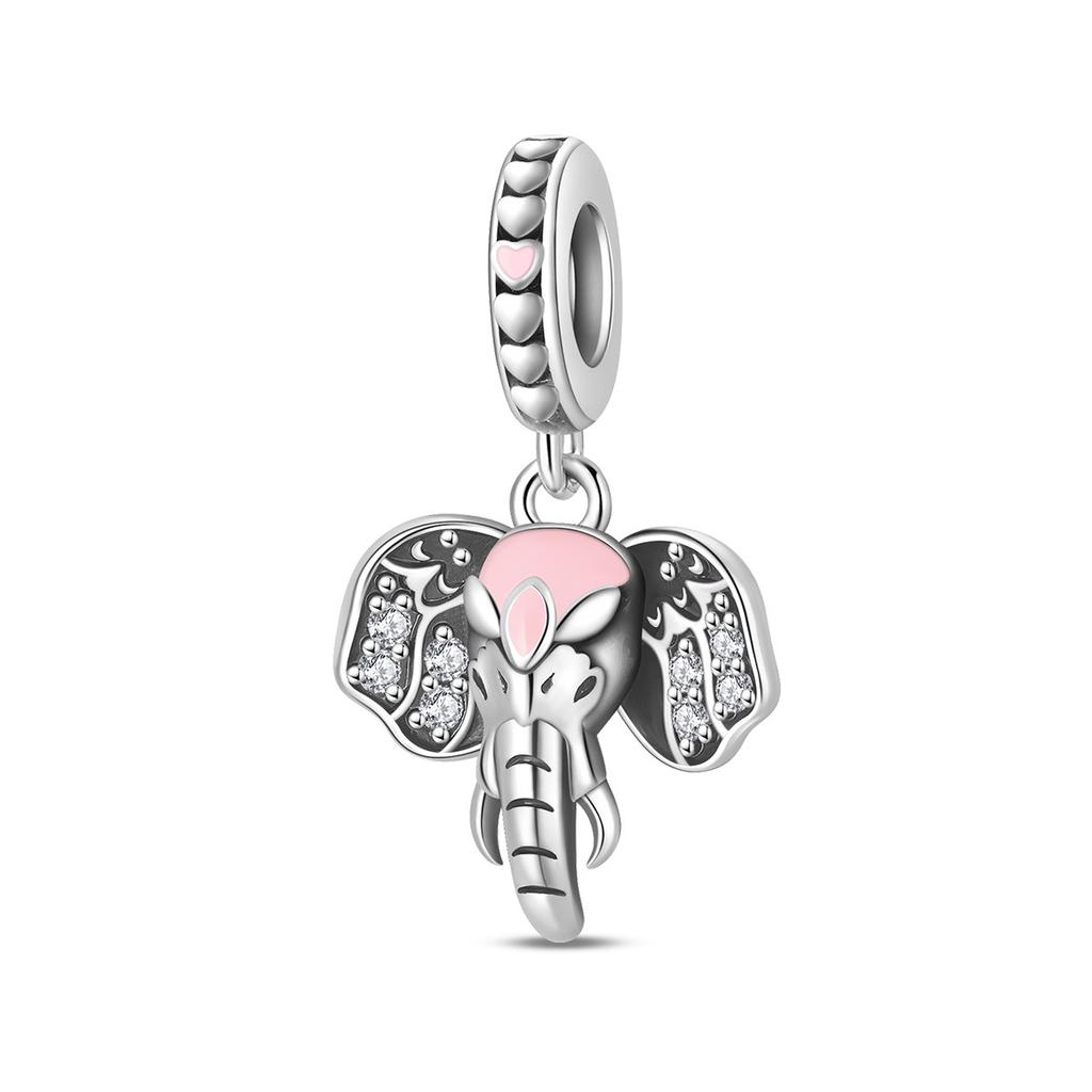 2026 Glamour Pendant Animal Baby Elephant Cat Swan Beaded DIY Jewelry Bracelet Accessories 925 Silver