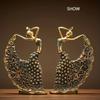 1Pcs Vintage Resin Peacock Dancer Statue, Handmade Craft, Home Decor For Wedding Room Living Room, Christmas Holiday Gift