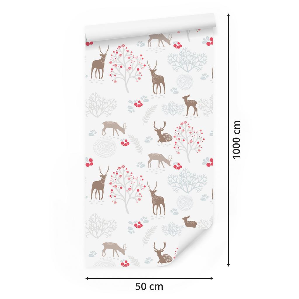 Deer and Trees Wallpaper for Living Room and Bedroom 50x1000