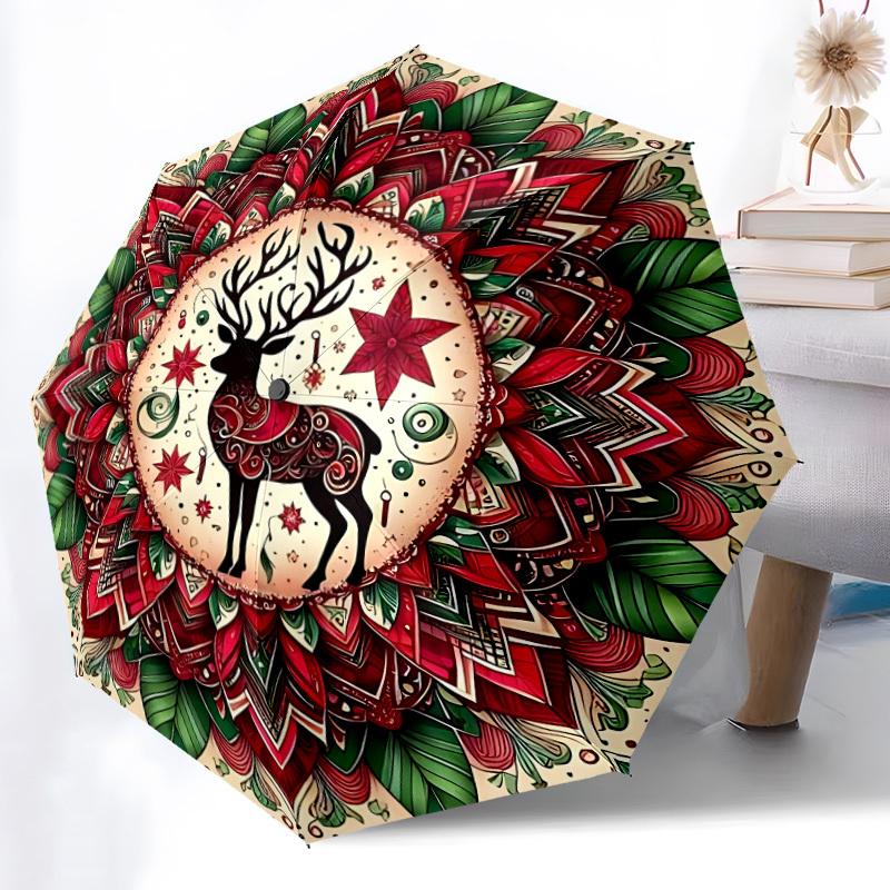 1pc Mandala Deer Artwork Automatic Open/Close Umbrella, Lightweight for Women/Men, Perfect Gift - for Everyday or Holiday Eventsyy251127057