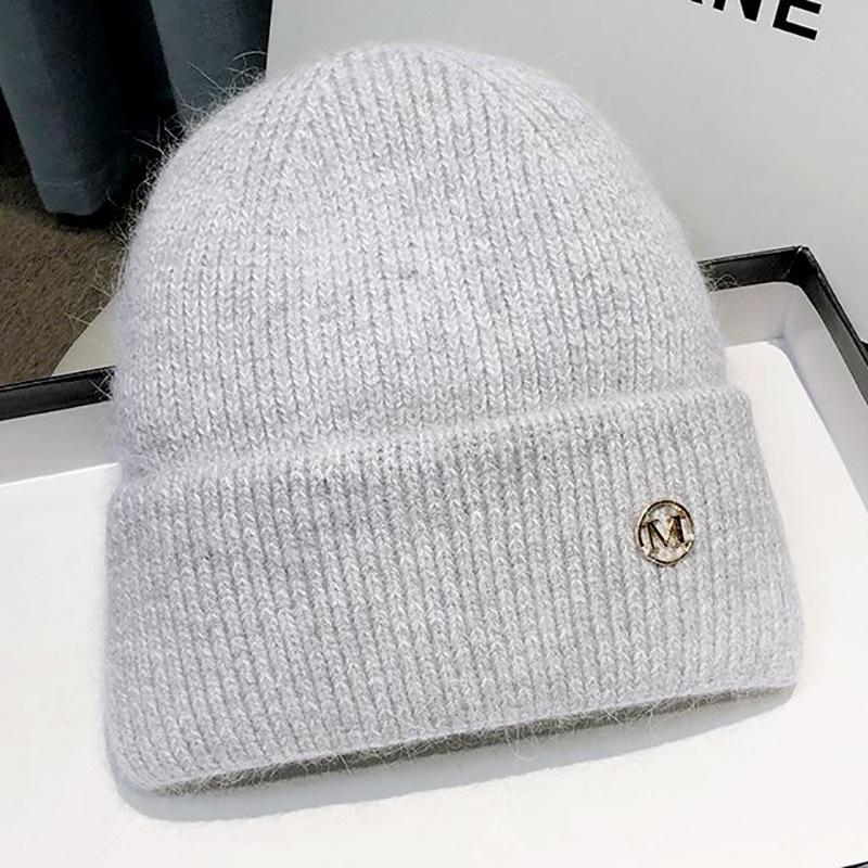 

Зимняя плюшевая толстая вязаная теплая шапка с защитой ушей, шапка-бини большого размера One Size