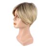 Synthetic Casual Hair Short Blonde Wig for Men Male Wig with Bangs Curly Hairstyle Natural Pixie Cut Wigs Cosplay Heat Resistant