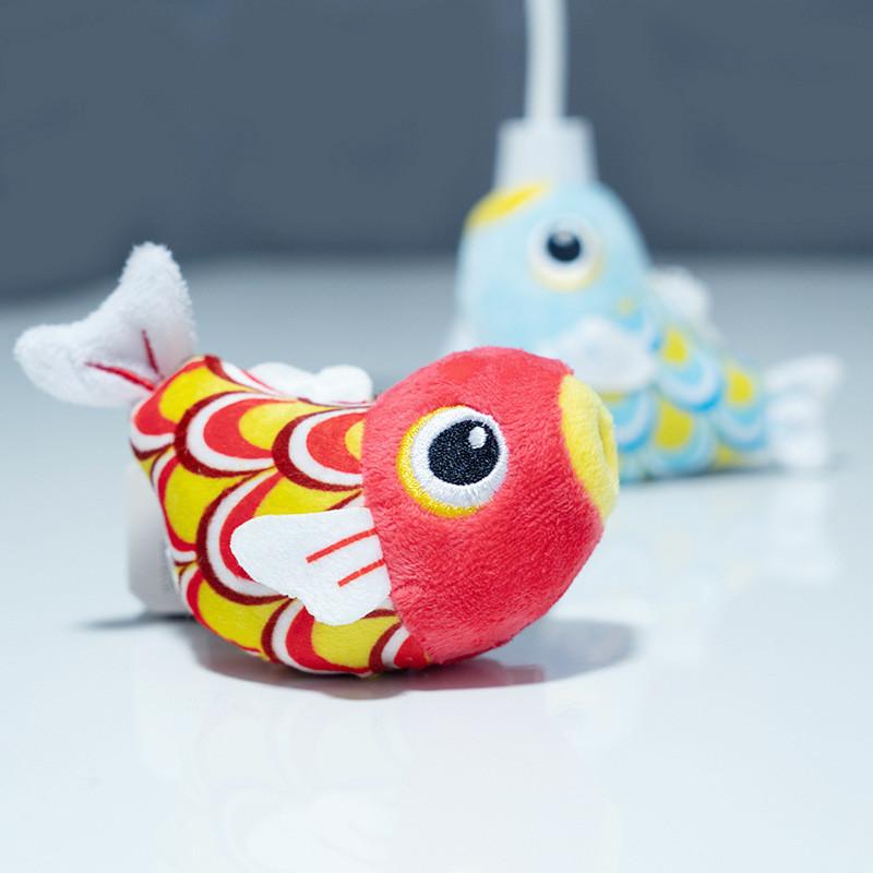 Cute Koi Fish Plush Toy Key Holder Super Soft Pp Cotton Stuffed Animal Backpack Decoration