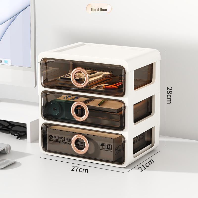 Elegant Vanity Table & Makeup Storage Box with Transparent Drawers