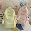 New schoolbag female junior high school college student small fresh bow large capacity backpack dopamine backpack