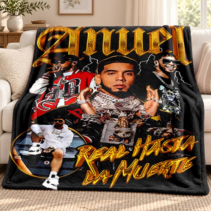 Anuel AA blanket Flannel Blanket Soft Cozy Plush Throw for Sofa Bed Lightweight Home Decoration Outdoor camping
