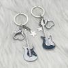 Y2K Guitar Keychain Heart Star Pendant Keyring Accessories Gift for Women Bag