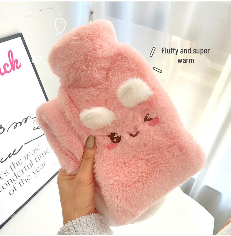Cartoon Long Hot Water Bottle with Thickened PVC Cover for Winter Bedding