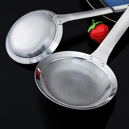 Stainless Steel Oil Skimmer Fine Mesh Wire Colander Strainer Flour Kitchen Spoon