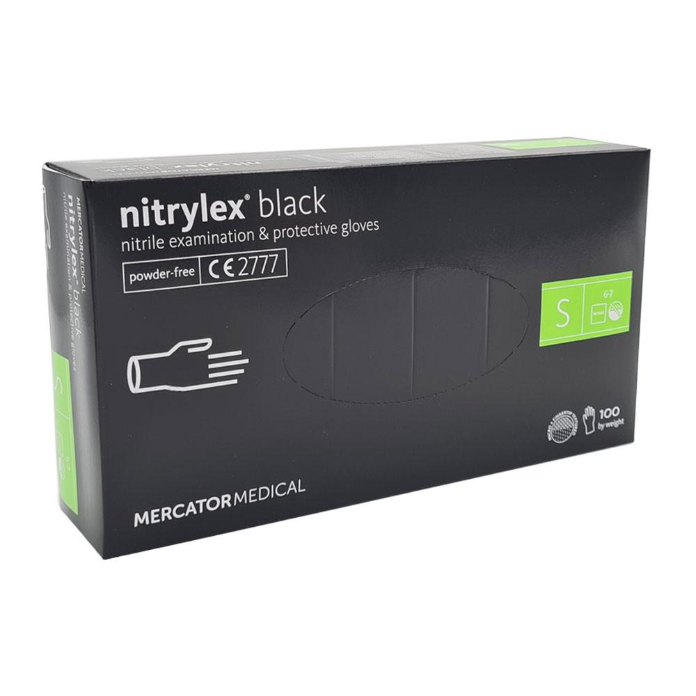 Nitrile Gloves Black Mercator Nitrylex Black 100 Pieces