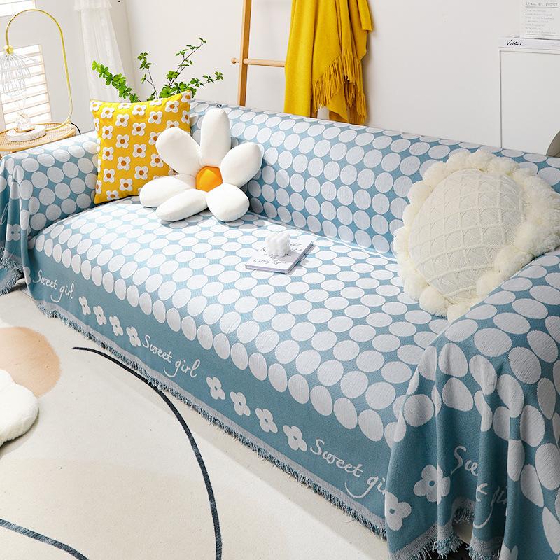 

Полотенце для дивана, чехол для всего дивана, стиль Ins, синий, анти-кошачья лапка, простые современные универсальные ковры, универсальный чехол для дивана на все времена года 180*130cm