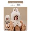 Bubu Plush Hat & Scarf Set: Cartoon Style, Velvet-Lined, Cute & Warm for Girls