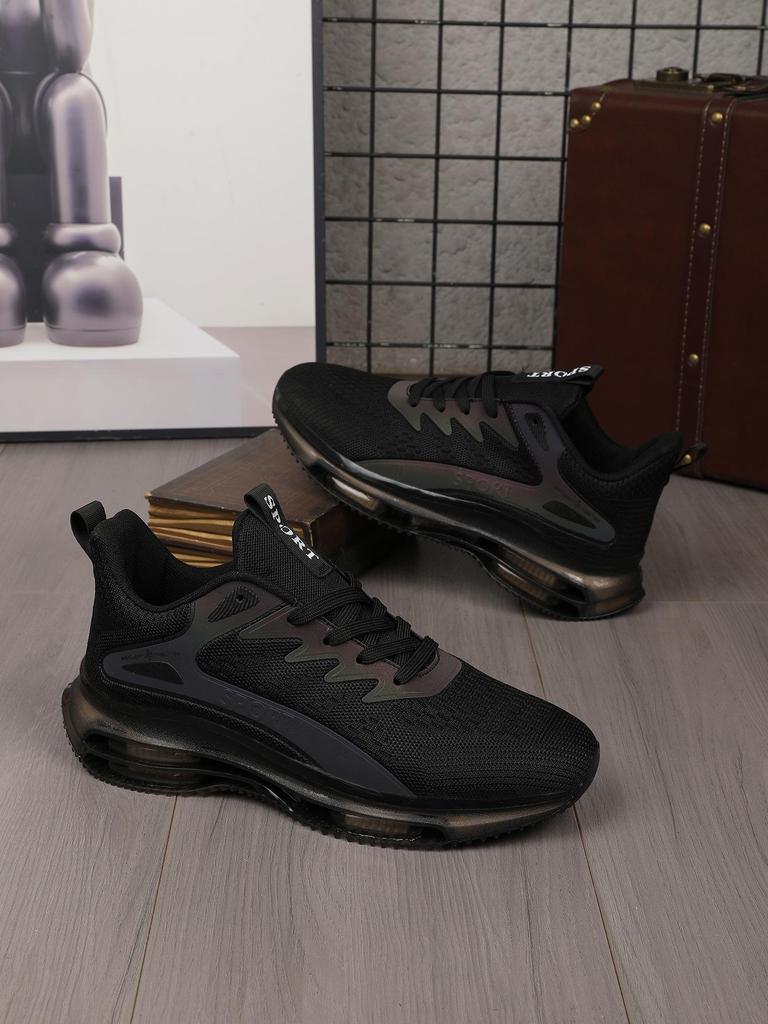 Men's Spring 2025 Mesh Breathable Air Cushion Running Shoes - Shock Absorption, Large Size