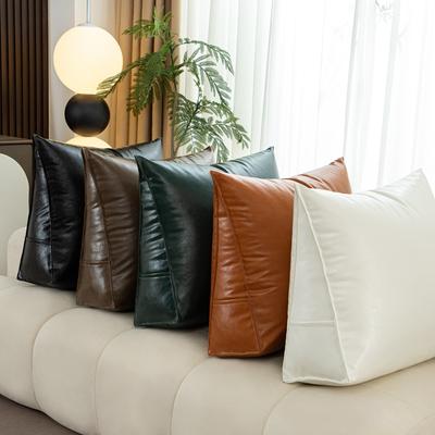 Waterproof Triangle Back Cushion Cat Scratch Leather Bed Headboard Cushion Tatami Wall Big Backrest Bedroom Bed Anti-Collision