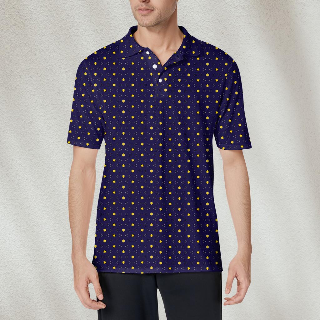 Men's Fashion Printed Short Sleeve Soft Cotton Collar Shirt