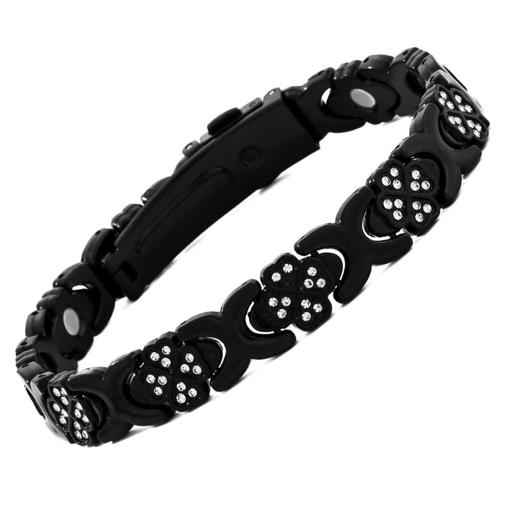 Eco-friendly European & American Fashion Detachable Magnetic Stone Bracelet with Diamond Inlays; Adjustable Women's Alloy Bangle.