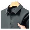 TrendHub Men's Long Sleeved POLO Shirt with Letter Printed Lapel Casual Top