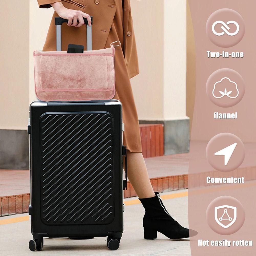 2 in 1 Travel Pillow and Blanket Set Foldable Soft Throw Pillow High-Quality Nap Quilt  Sofa