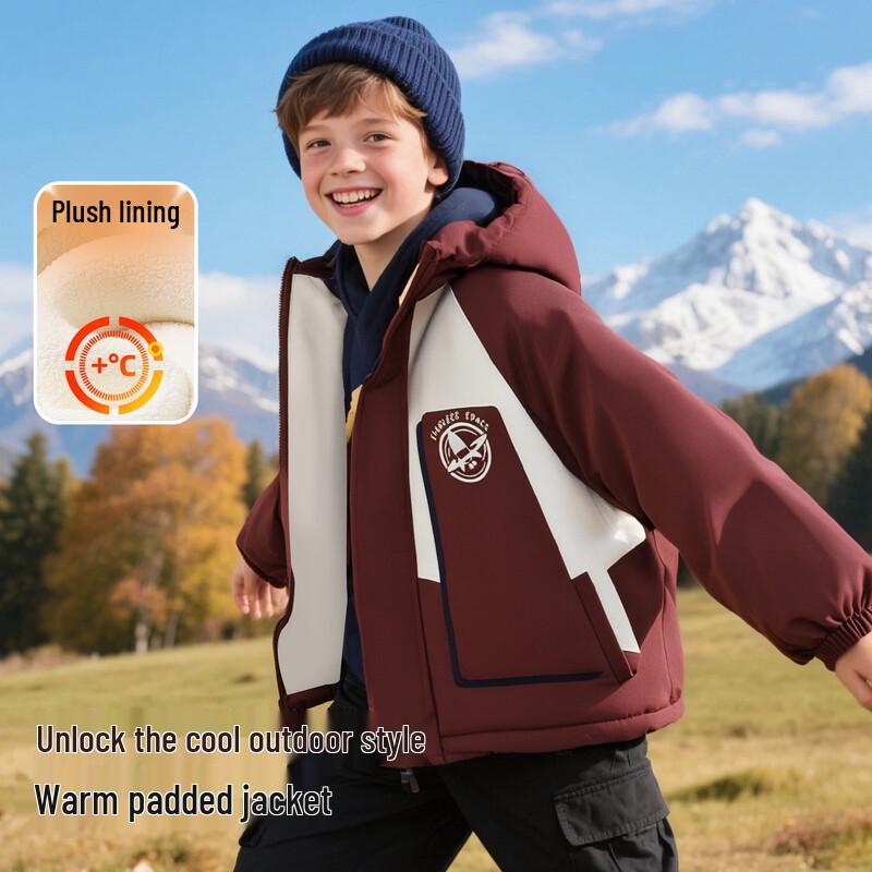 

Детская утепленная куртка с капюшоном Bebeie для мальчика 120/60