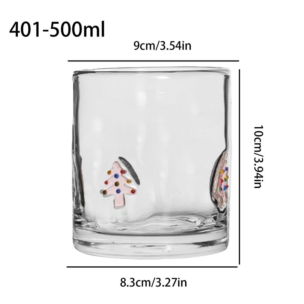 

Christmas Coffee Cup Glass Coffee Cup With Christmas Tree Design Reusable Drinkware Mug Tumbler For Beverages Winter Holiday