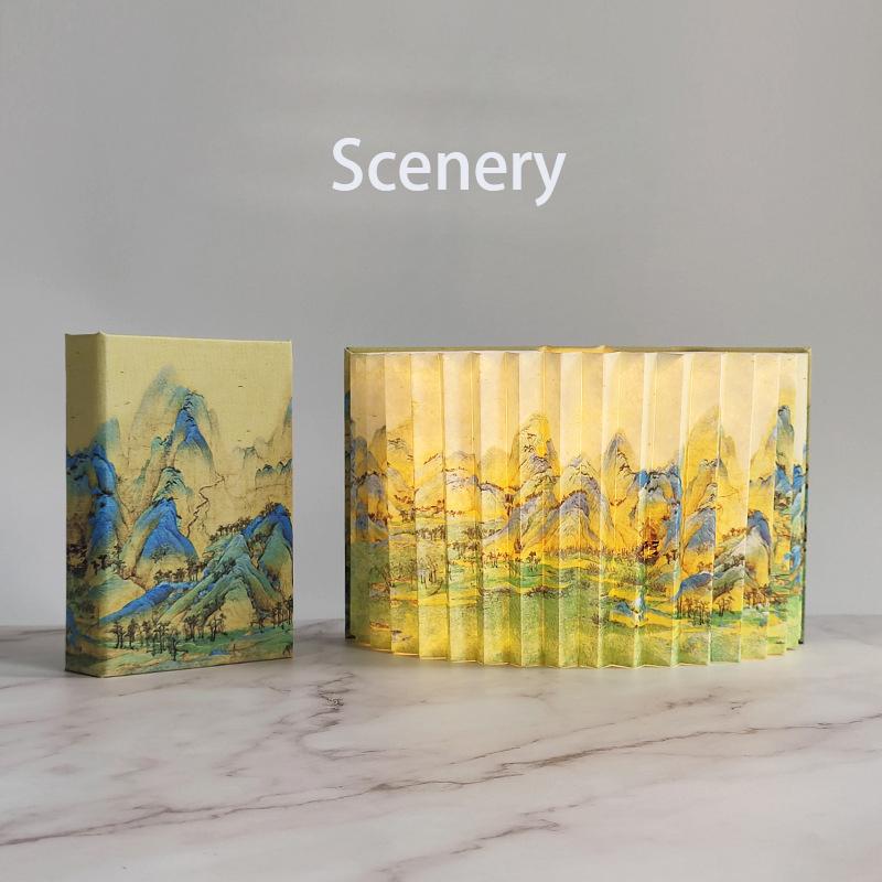 LED Foldable Book Lamp Wooden Paper Mood Light Type-C Charging Night Light Bedside Table Lamp for Home Bedroom Office Decor Gift