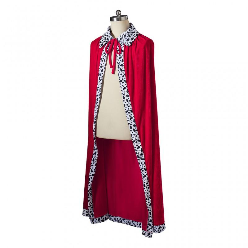 King Costume Cloak Halloween Prince Cosplay Cape Role Play Party