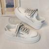 Spring new easy to match sports little white shoes women's tide casual dad shoes two-color lace-up board shoes