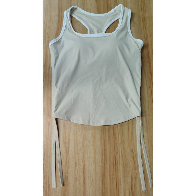 

нет. 140 Новый цельнокроеный чашечный I-образный контрастный цвет йога-ками женская верхняя одежда фитнес спорт бег бюстгальтер Shallow Apricot 2XL