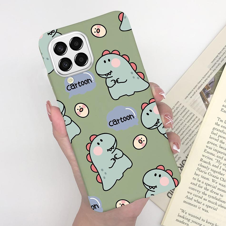For Samsung Galaxy M33 5G Case Heart Cartoon Silicone Matte Shockproof Phone Cover For SamsungM33 GalaxyM33 M 33 Funda Shell TPU