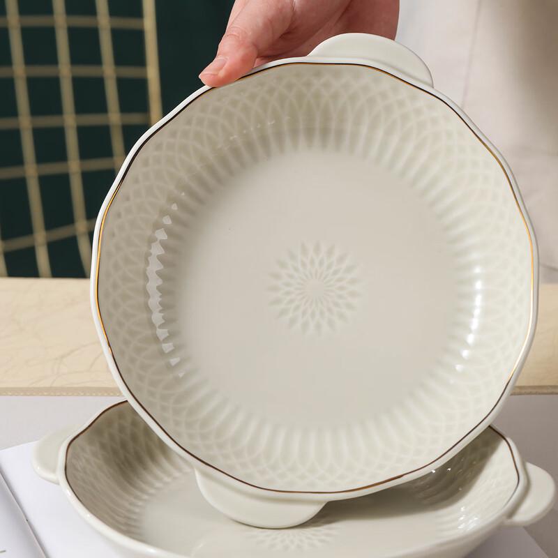 Nordischer Stil Jingdezhen Keramik tiefer Essteller (9 Zoll, 2er-Pack)