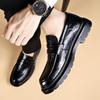 Herren Echtleder Slipper - Herbst/Winter 2025, Business Casual, Britischer Stil, Weiche Sohle, Rutschfest, Ideal für Hochzeiten.